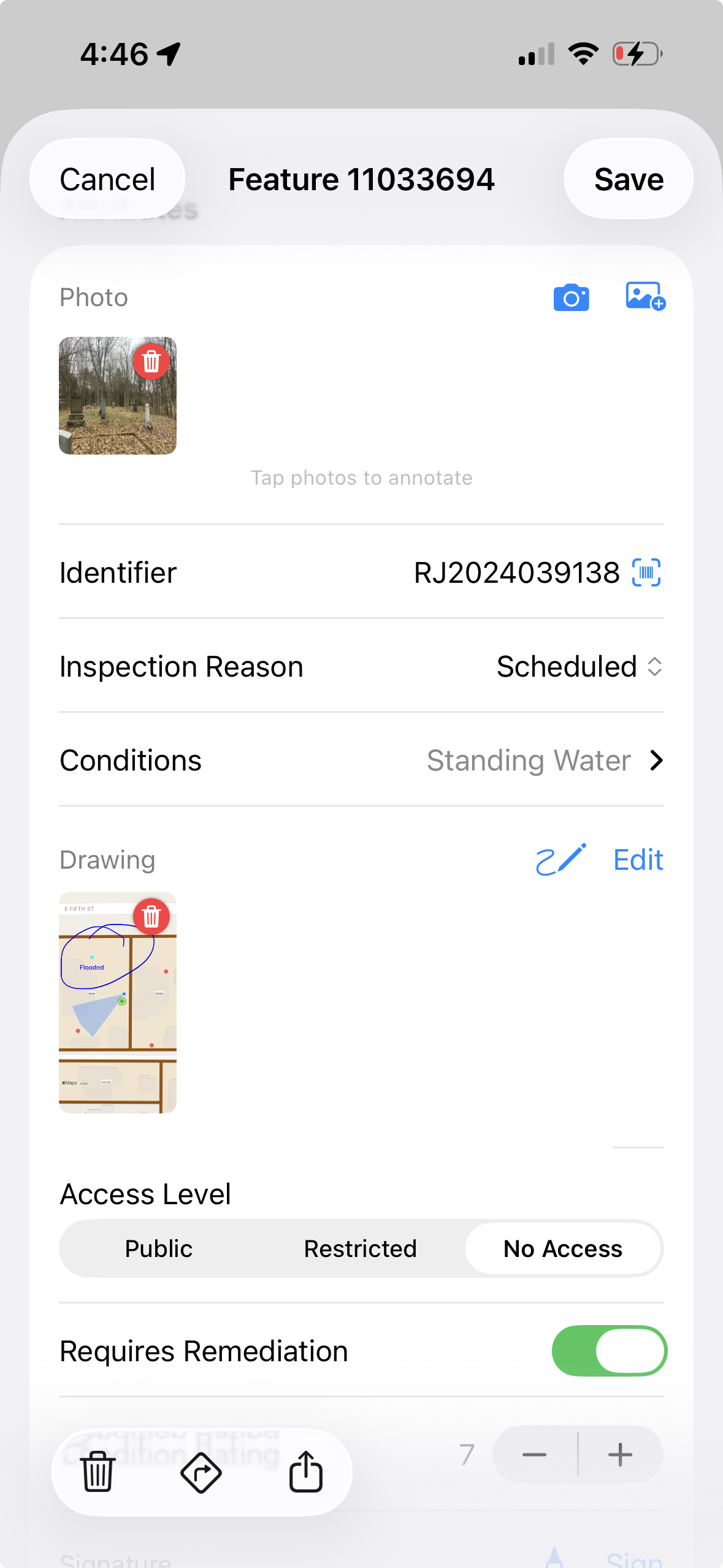 نموذج جمع بيانات مخصص في GoGIS يعرض قوائم الاختيار ومسح الباركود وأنواع حقول متعددة