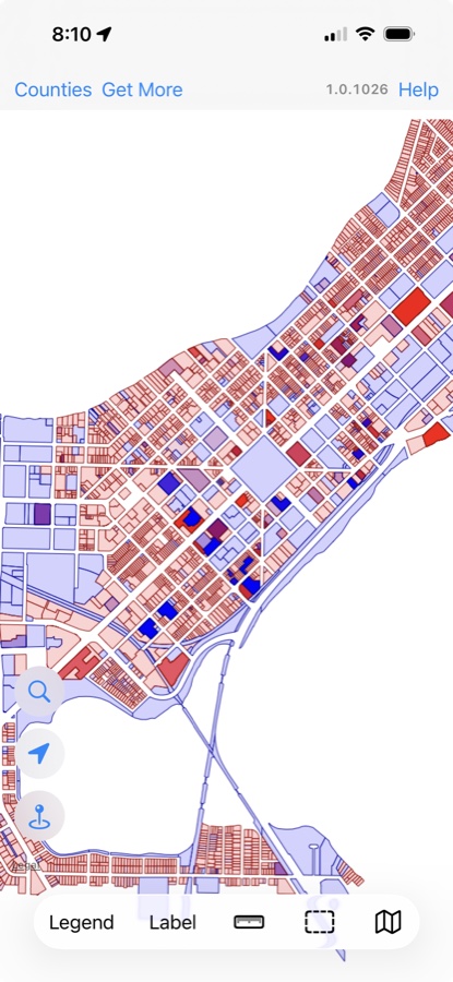 WI 2026 showing parcel patterns across a larger map area