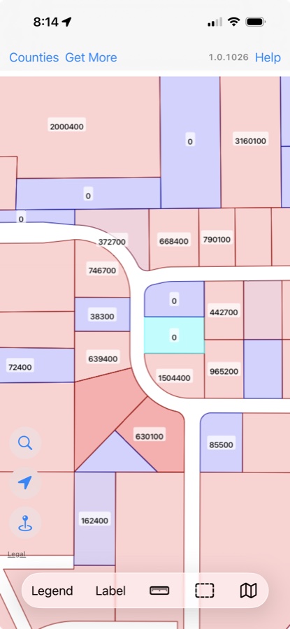 WI 2026 map tools over a colored parcel map